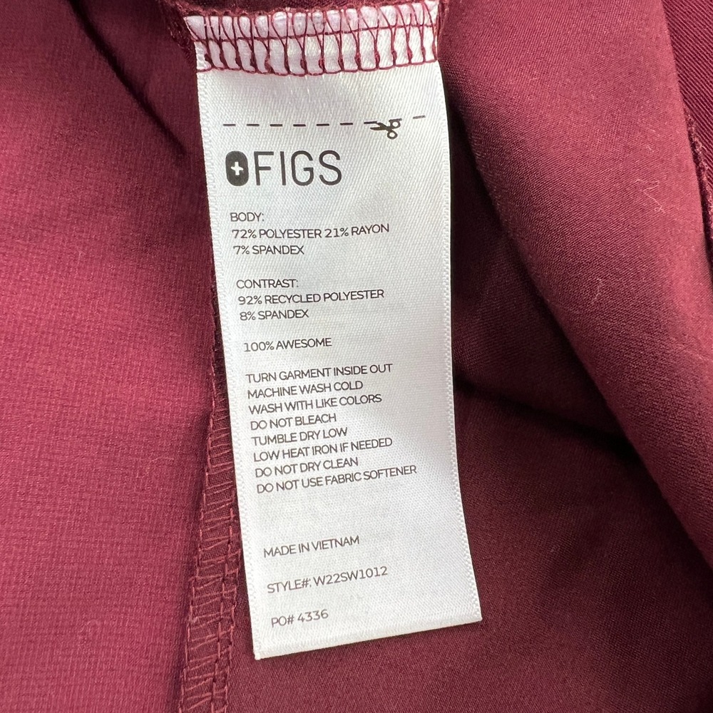 FIGS Maternity Scrub Set L/XL Burgundy Women Medical Jogger Uniform Set - Picture 6 of 16